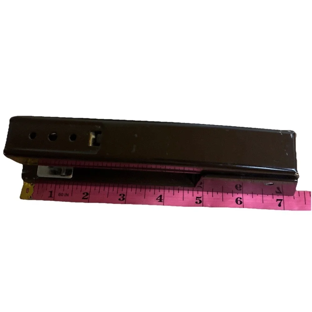 Vtg Stapler Metal Swingline 747 Brown Desk Top 7